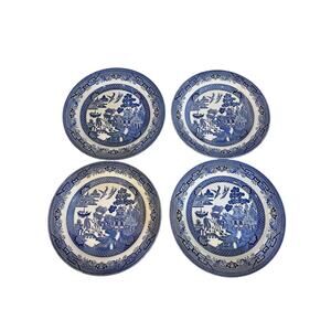 Churchill Blue Willow China Plate Set Of 4